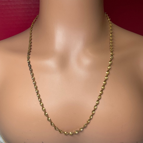 Milor Sterling Silver Gold Tone Twist Necklace. 24 inches long - Picture 1 of 5